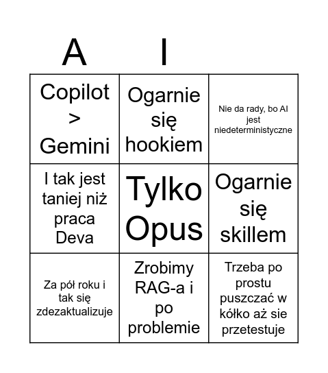 AI Bingo Card