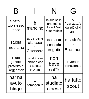 People Bingo! Bingo Card