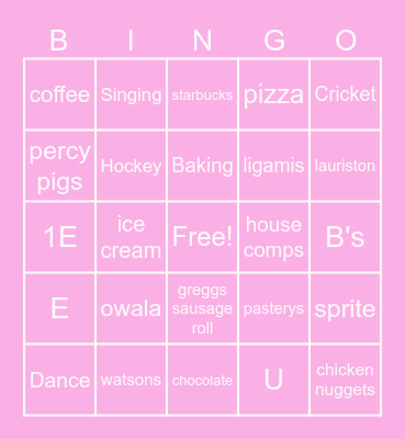 susie bingo Card