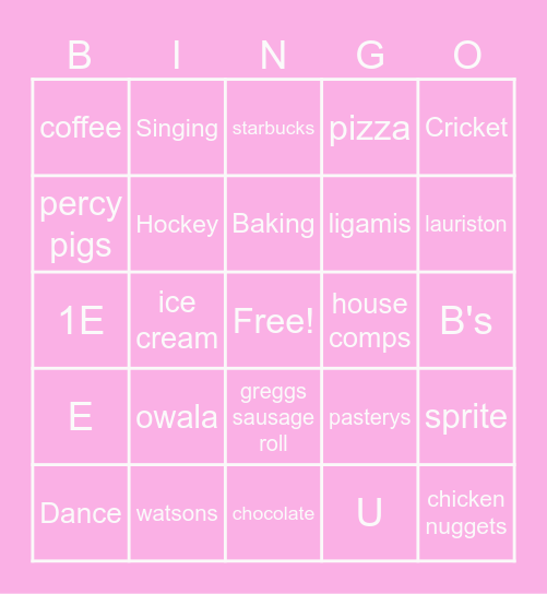 susie bingo Card