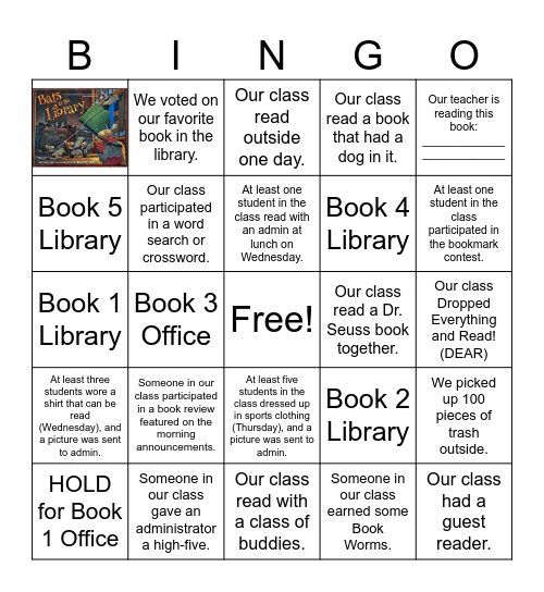 Crowell's Read Across America Bingo! Bingo Card