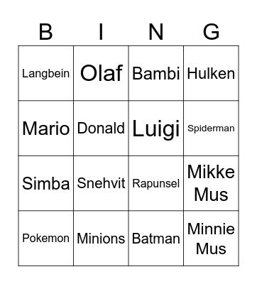 Bingo Card