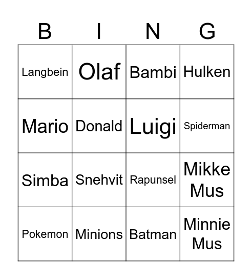 Bingo Card
