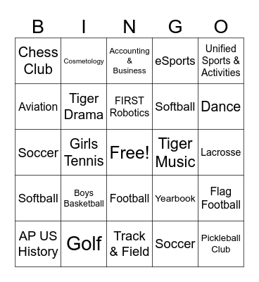 Movin' On Up Bingo Card