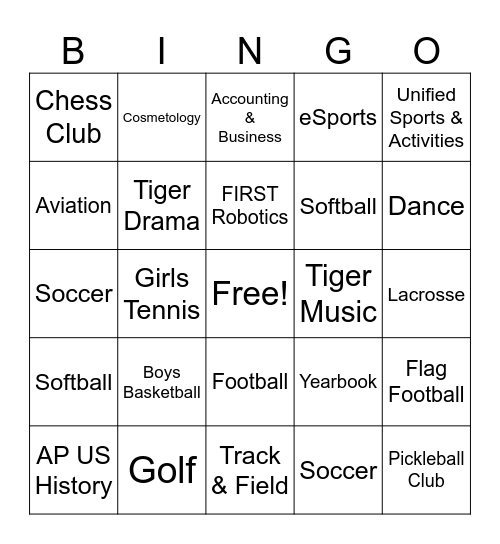 Movin' On Up Bingo Card