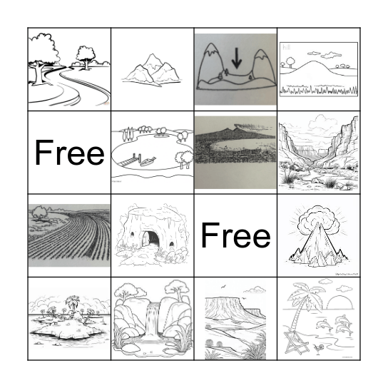 Landforms Bingo Card
