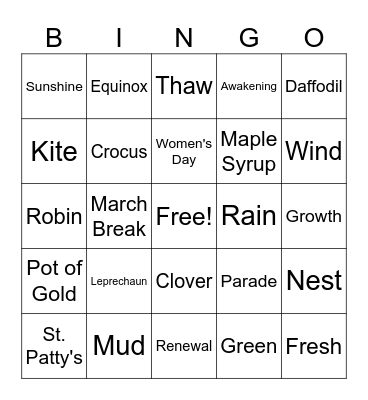 March Bingo Card