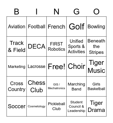 Movin' On Up Bingo Card