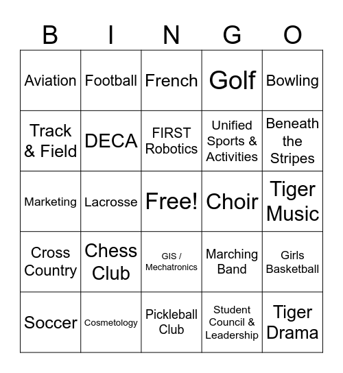 Movin' On Up Bingo Card