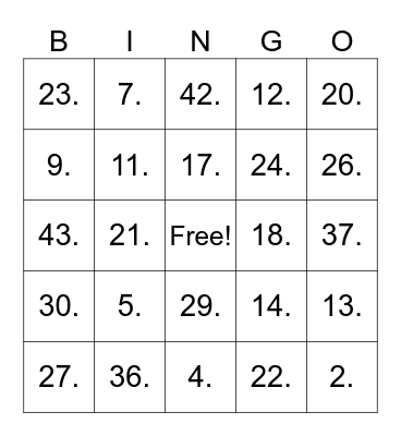 powers of congress Bingo Card