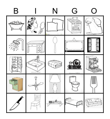 Household Items Bingo Card