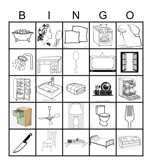 Household Items Bingo Card