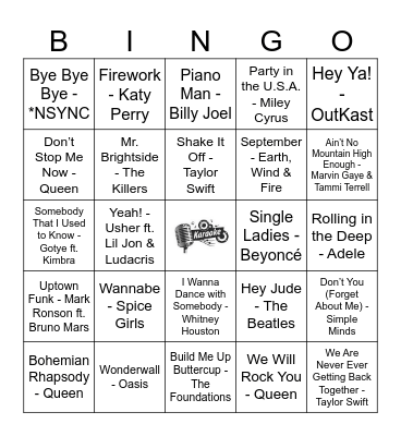 Karaoke Party Bingo Card