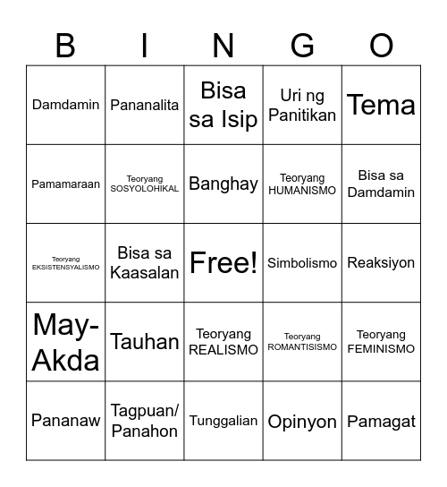 BINGURI PT.1 Bingo Card