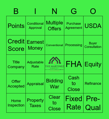 The Martinez Agency March 2026 Bingo Card