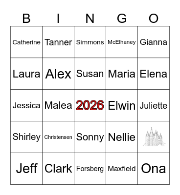 Kastanis Family Reunion Bingo Card