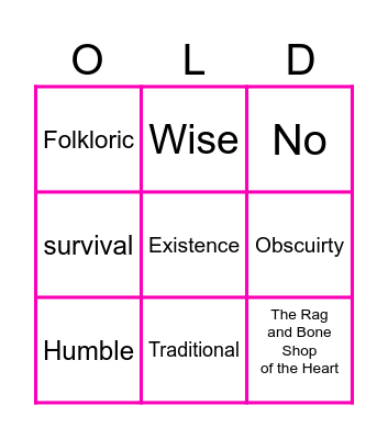 "OLD SONG" Bingo Card