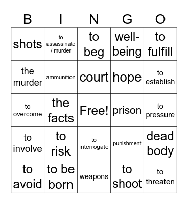 Vida y muerte Bingo Card