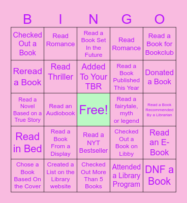 Spring Book Bingo Card