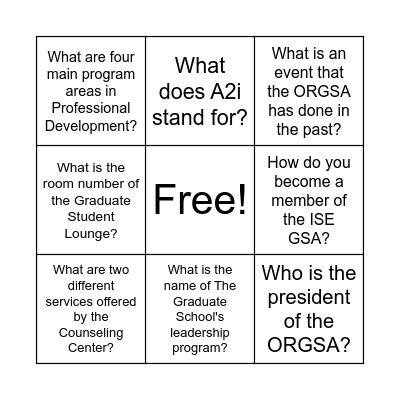 Grad Visitation Bingo Card