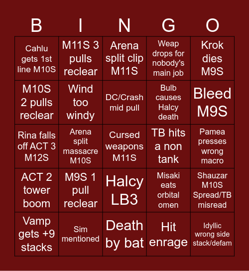 Nailed Heavyweights Reclears Bingo Card