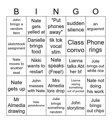Art Bingo Card