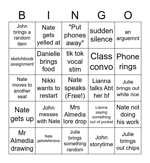 Art Bingo Card