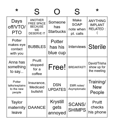 FIRST MEETING WITHOUT MICHELLE Bingo Card