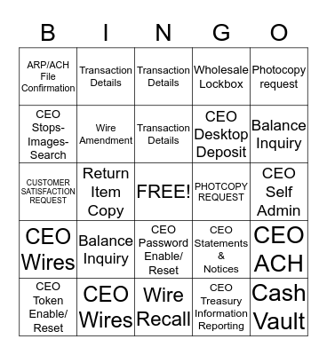 TMCA Bingo Card