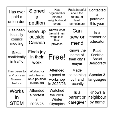 Find Someone Who Bingo Card