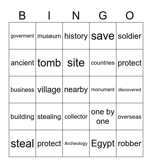 Ancient history Bingo Card