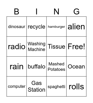 Second Grade Speech BINGO Card