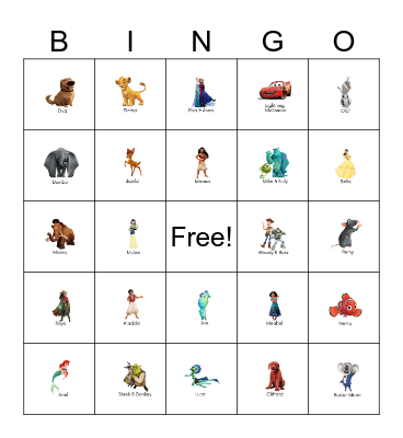 Disney Bingo Card