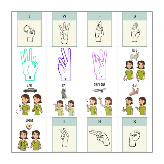 Sign Language Book Bingo - Kids Bingo Card