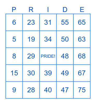 Pride Employee Celebration! Bingo Card