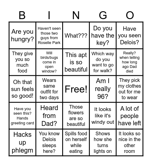 Ruthie Shepherd Bingo Card