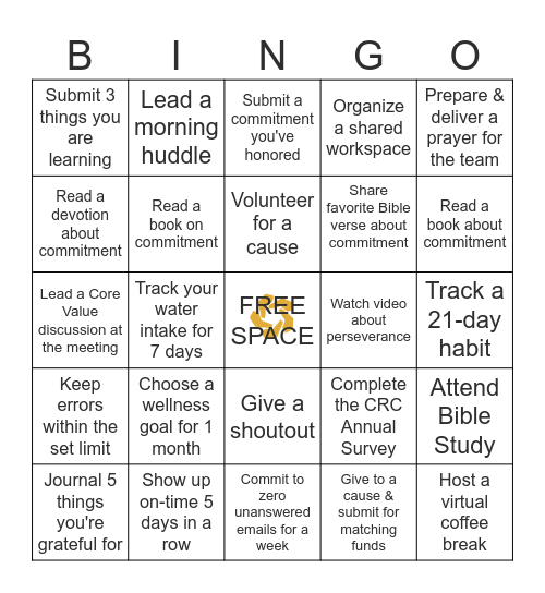 2026 CRC BINGO -- COMMITMENT Bingo Card
