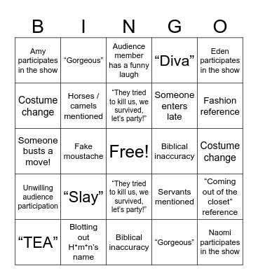 PURIM BINGO BASH Bingo Card