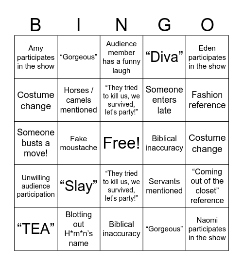 PURIM BINGO BASH Bingo Card