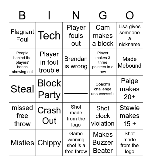 Breeze vs Mist Bingo Card