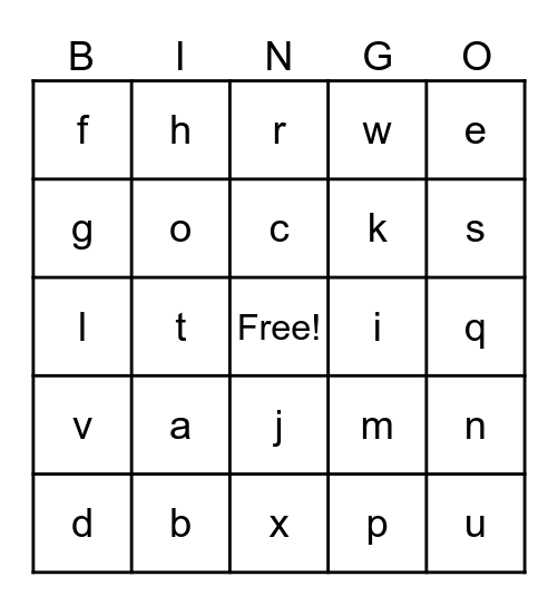 blah blah Bingo Card