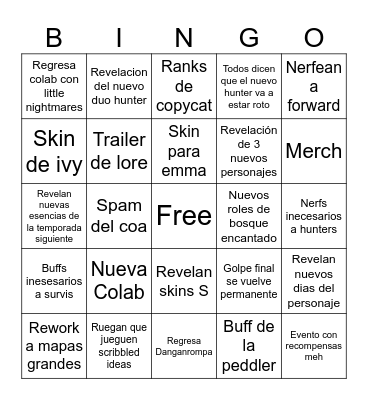 IDV LIVE PREDICTS Bingo Card