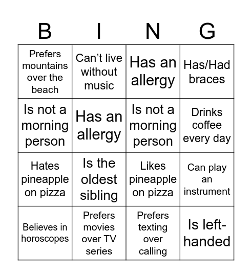 FIND SOMEONE WHO... Bingo Card