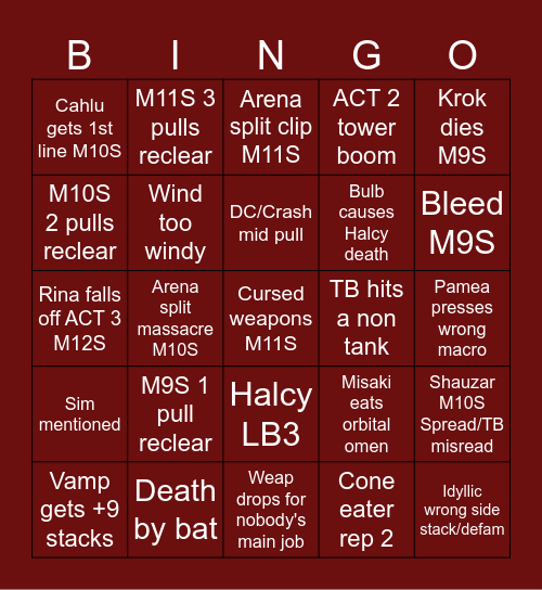 Nailed Heavyweights Reclears Bingo Card