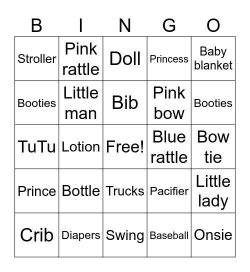 Baby boy or baby girl ? Bingo Card