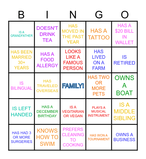 BOOKER T Bingo Card