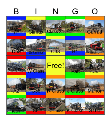 Steam in Britain and Australia that I would like to record with Carmen one day Bingo Card