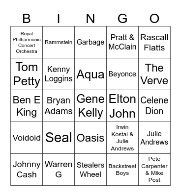 Flamingo Music Bingo: Game #1 Bingo Card