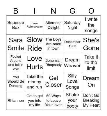 Spring Break 1976 Bingo Card