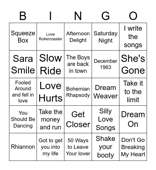 Spring Break 1976 Bingo Card